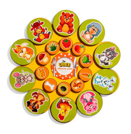 Игра на липучках Ubee - Кто что ест деревянная ПСД276