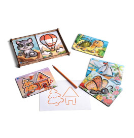 Трафарети для малювання UBEE 6 штук з дерева ПСФ095