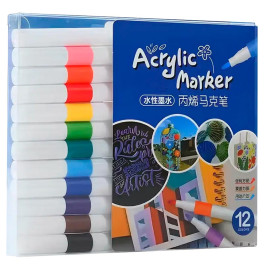 Набір маркерів Acrylic Marker для малювання акрілові 12 штук 9102-12