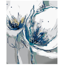 Картина по номерам Stateg Бело-синие цветы 40х50 см GS1056 Картина по номерам Stateg Бело-синие цветы 40х50 см GS1056