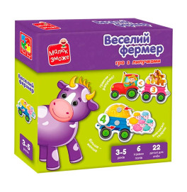 Гра розвиваюча Vladi Toys з липучками. "Веселий фермер". VT2100-13 VT2100-13