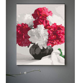 Картина по номерам с лаком ArtCraft цветы "Букет пионов" 30*40 см