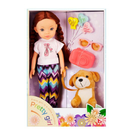 Лялька з собакою і аксесуарами 33 см LS1303 / LS1307