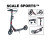 Двоколісний самокат Scale Sports з ручним гальмом Чорний SS08_Black