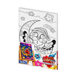 Картина по номерам "Coloring by numbers" Danko Toys Совенок на месяце 31см*21см