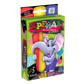 Мел DankoToys для рисования на асфальте большая 3 шт. MEL-01-01U