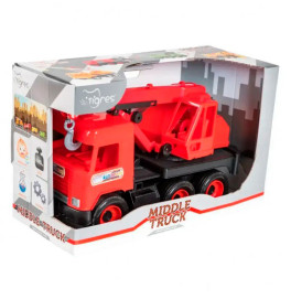 Авто "Middle truck" кран (красный) в коробке