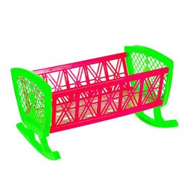 Кровать для кукол, пластмас, разноцветная 6_Green-Pink