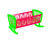 Ліжко для ляльок, пластмас, різнокольорове 6_Green-Pink