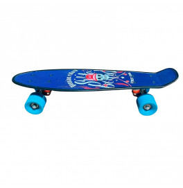 Пенни борд 22" Skull, PU колеса, противня 56*15 cm SC20402_Blue