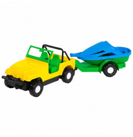 Машинка Авто-купе с прицепом 39007_Yellow-Blue Машинка Авто-купе с прицепом 39007_Yellow-Blue