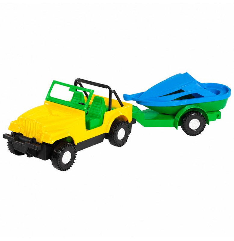 Машинка Авто-купе с прицепом 39007_Yellow-Blue