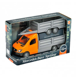 Машинка Tigres "Mercedes-Benz Sprinter" бортовой с прицепом оранжевый 39667