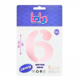 Фольгированный шарик-цифра Balun "6" sugar pink 30" 76 см 02416