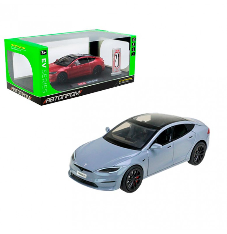 Машинка Автопром 1:24 металлическая с зарядной станцией AP7713_Gray