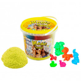 Кинетический песок Magic sand желтого цвета в ведре 1 кг. 372-6