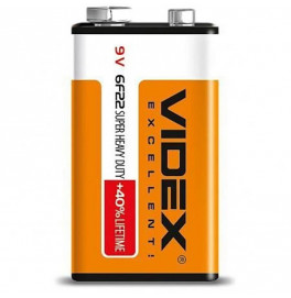 6F22-1S Батарейка солевая Videx 6F22/9V (Крона) 1шт SHRINK 22527