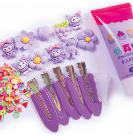 Набор для творчества Vladi Toys "Клей с кабашонами. Заколки фиолетовые" VT4600-01