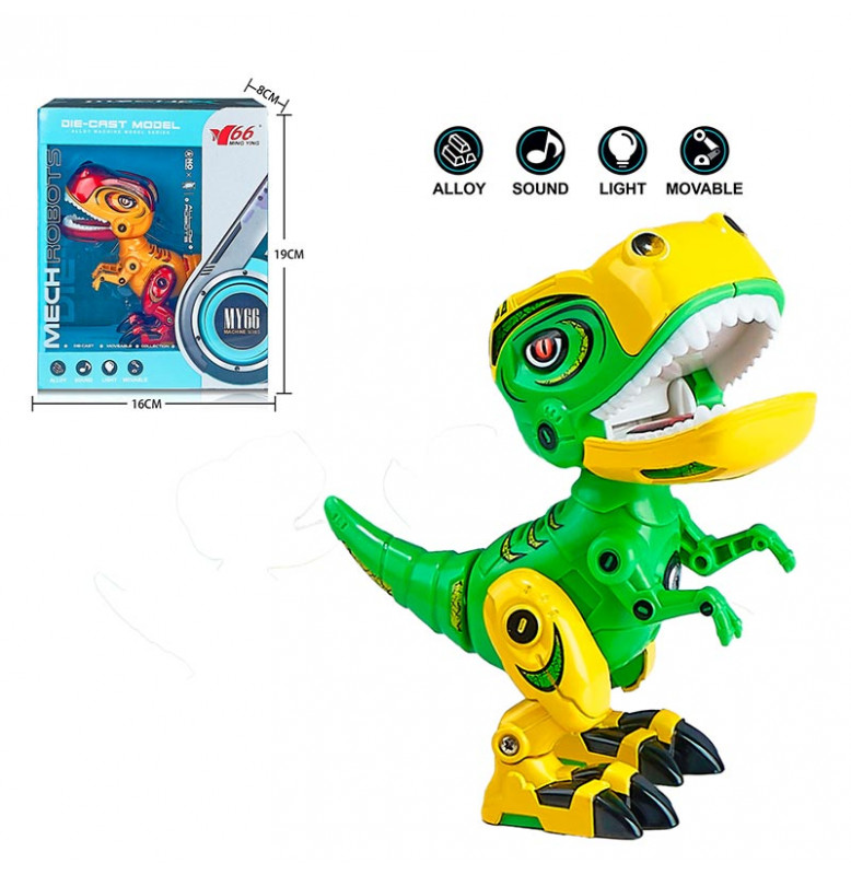Интеркативная игрушка робот-динозавр со светом и звуком MY66-J1203_Green