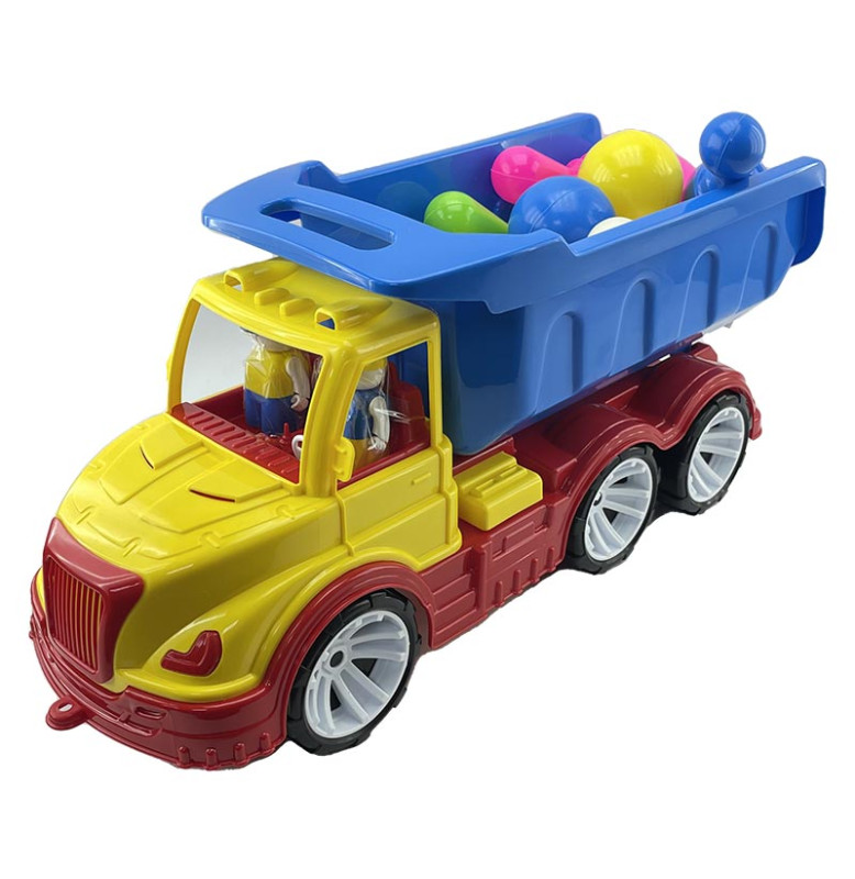 Машинка "Самосвал Mati" с кеглями Бамсик 009/11_Yellow-Blue