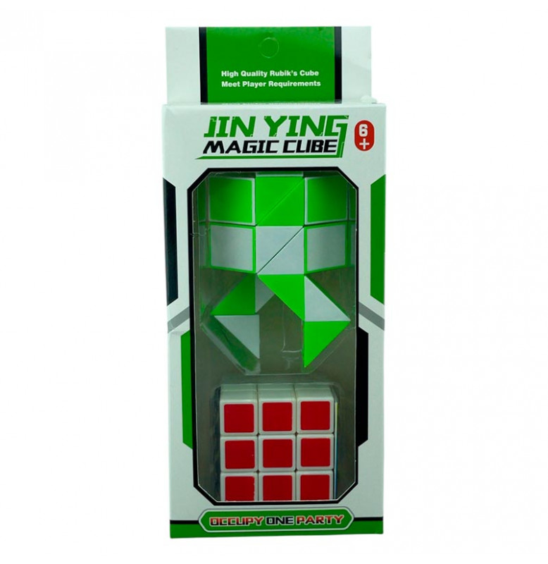 Кубик Рубика со змейкой в коробке 26*11*7см T1110_Green