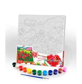Картина по номерам Danko Toys "Canvas Painting" маковое поле 31x31 см