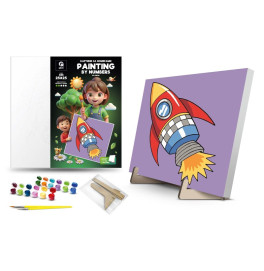 Каритная по номерам qbee "К звездам" с деревянной подставкой 25х25 см. QB900-067