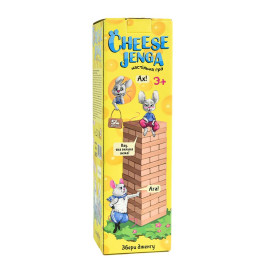 Настольная игра Cheese Jenga 54 бруска Strateg деревянная укр.