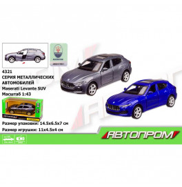 Машина мет.АВТОПРОМ 1:43 Maserati Levante SUV,2 цвета, отк.двери, короб. 14,5* 4321