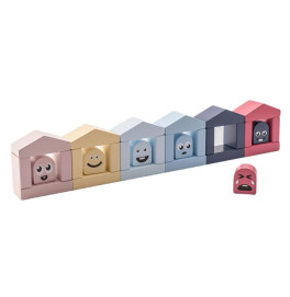 Деревянный конструктор Cubika Цветные домики 2 30 элементов 15962