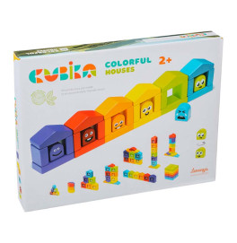 Дерев'яний конструктор "Кольорові будиночки" 2/Wooden construction set "Colorful houses" 2 15962