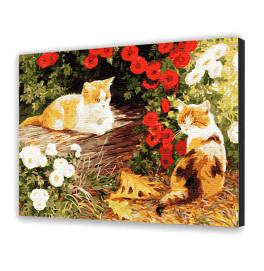 Картина по номерам "Пушистики в саду" 40х50 см