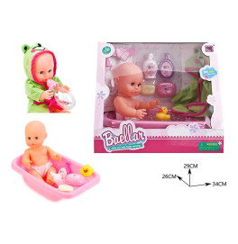 Лялька пупс 30 см для купання ванночка аксесуари халатик качечка 9399