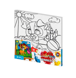 Картина по номерам "Coloring by numbers" Danko Toys Игривый щенок 31см*31см