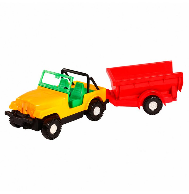 Машинка Авто-купе с прицепом 39007_Green-Red