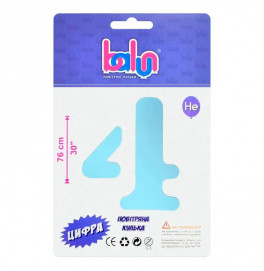 Фольгированный шарик-цифра Balun "4" sugar blue 30" 76 см 02424