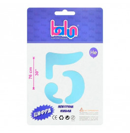 Фольгированный шарик-цифра Balun "5" sugar blue 30" 76 см 02425