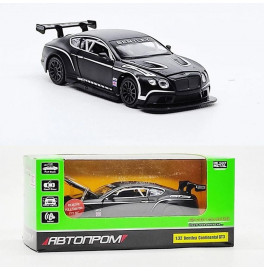 Машинка Автопром Bentley Continental GT3 металлическая со светом и звуком. 68353_Black