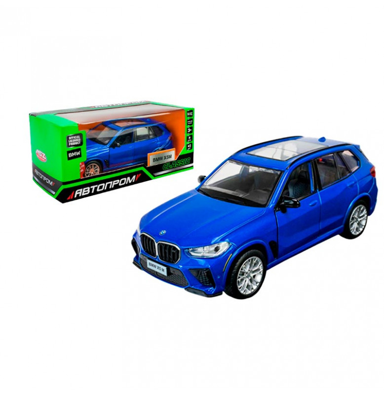Машинка Автопром BMW X5M 1:32 металлическая со светом и звуком. 68497_Blue