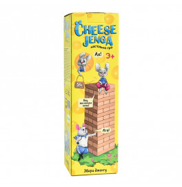Настольная игра Cheese Jenga 54 бруска Strateg деревянная укр. 30545