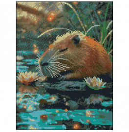 Алмазная картина Strateg Спящая капибара 30x40 см FZ3040-32