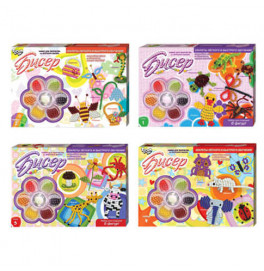 Набор для творчества Danko Toys из Бисера средний Б6-1,Б6-2,Б6-3,Б6-4