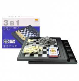 Настольная игра CHEN LE 3в1 шахматы и шашки с картами 8188-14