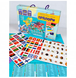 Игра обучающая Умняшка "Флаги" с многократными наклейками КП-011