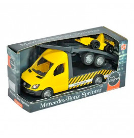 Автомобиль "Mercedes-Benz Sprinter" эвакуатор с лафетом (желтый), Tigres 39741