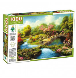 Пазлы 1000 "Каменный мост в саду" Ен.4979