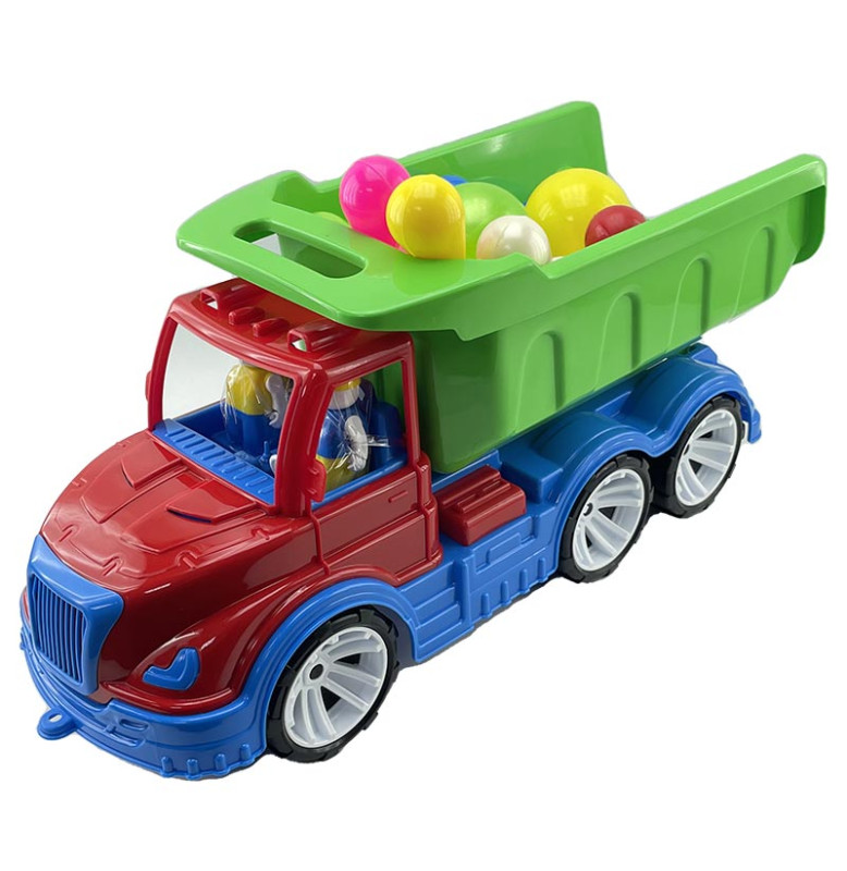 Машинка "Самосвал Mati" с кеглями Бамсик 009/11_Red-Green