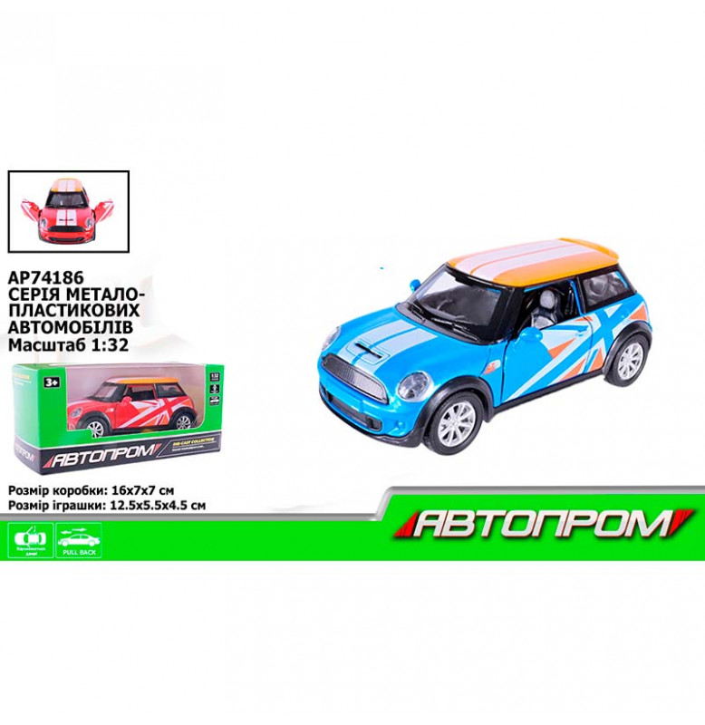 Машина мет. АВТОПРОМ 1:32 открываются двери AP74186_Blue