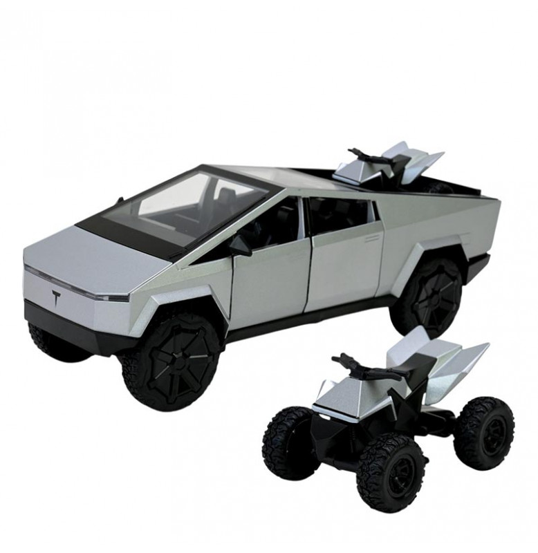 Машинка Автопром Tesla pickup truck 1:24 зі світлом і звуком AP7726_Silver