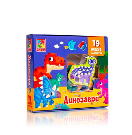 Набор магнитов Vladi Toys "Динозавры" 19 элементов